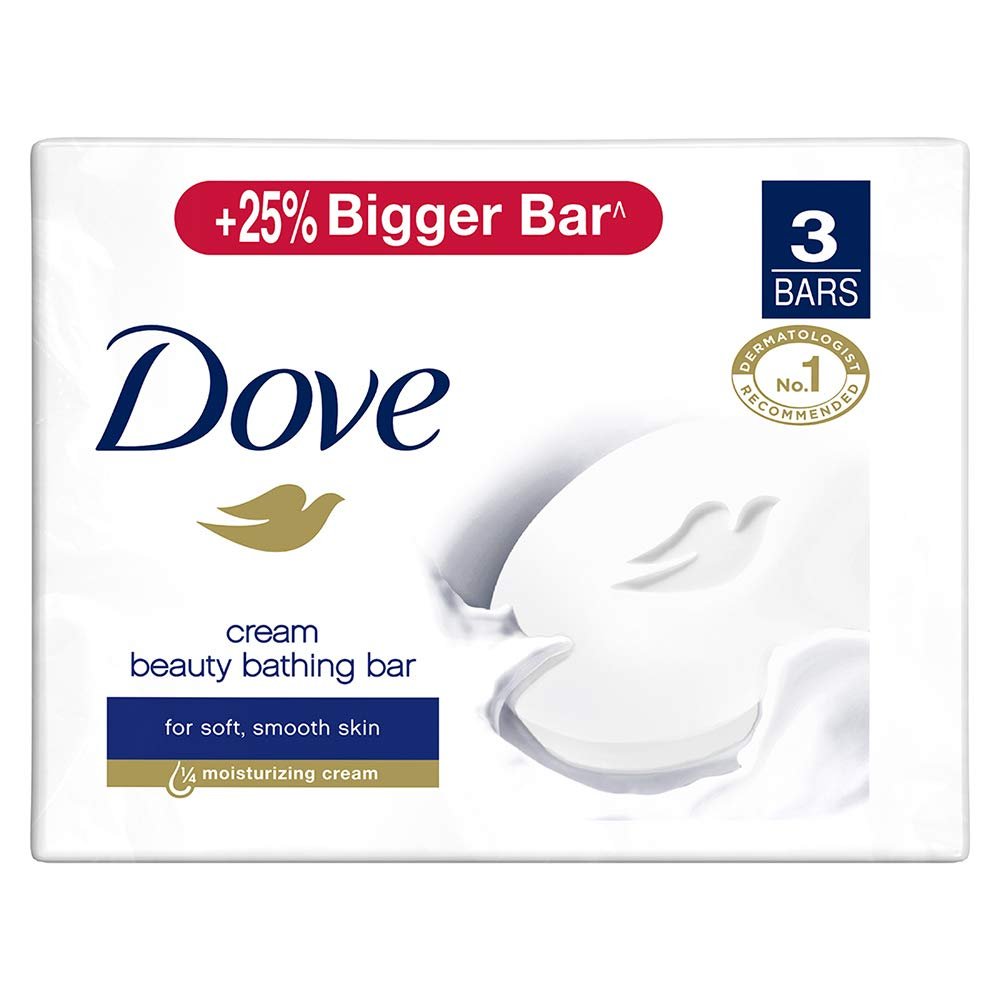Dove Cream Beauty Bar - Soft, Smooth, Moisturised Skin, 3x125 g