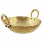 Indian Brass Kadai 2500 ML Heavy Weight Wok 10 x 10 x 3.5 Inches