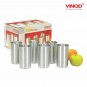 Vinod Fusion Stainless Steel Drink ware Tumbler 6 Glasses in one Box 400 ml