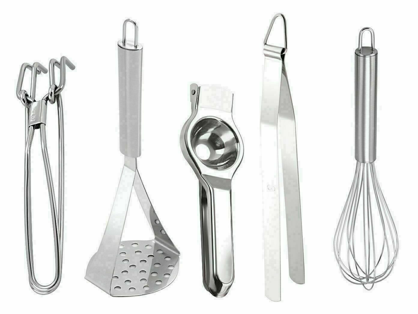 Stainless Steel Kitchen Home Tool Set Daily Use Silver Utensils - 5 Pcs.