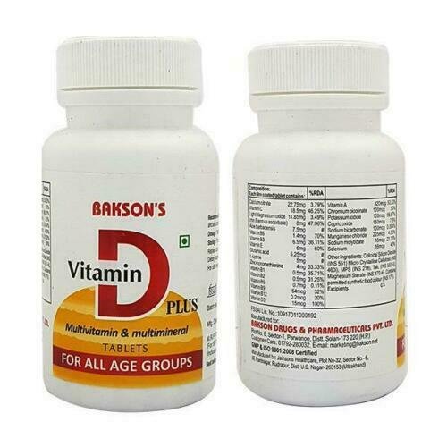 Bakson Vitamin D Plus Tablets (30tab) Free Shipping