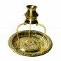BANSIGOODS Brass Pooja Plate Thali with Shivling Stand and Abhishek Lota Kalash