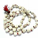 mund mala Stone Carved Beads Indian Goddess Kali Prayer Mala (White)