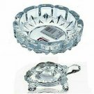 New Look Crystal Finish Wealth Sign Tortoise With Plate Statue Showpiece