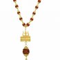 Rudraksh Gold Plated Shiva Om Inspired Mala Pendant Set For Men & Women