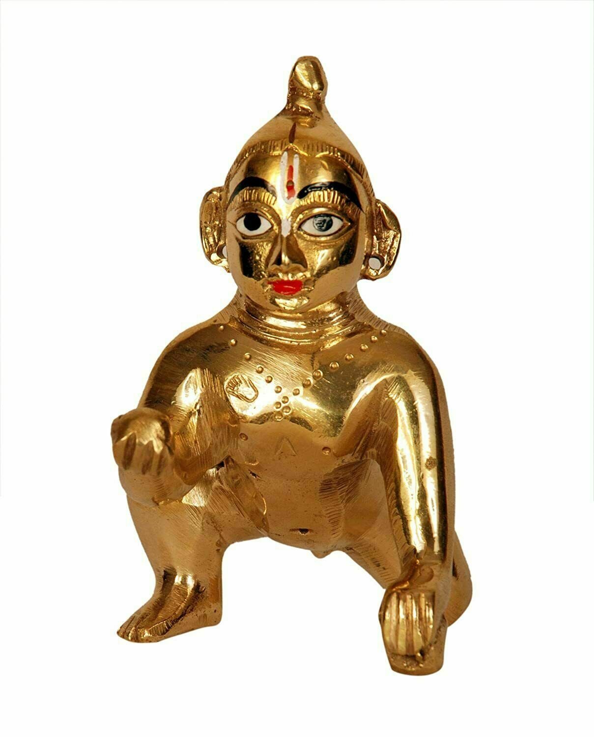 Brass Laddu Gopal Bal Gopal Krishna Size No 4 Laddu Gopal Golden Colour Krishna
