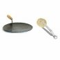 Iron Tawa 12 inch with Stainless Steel Chimta Iron Roti Tava with Steel Tong Set