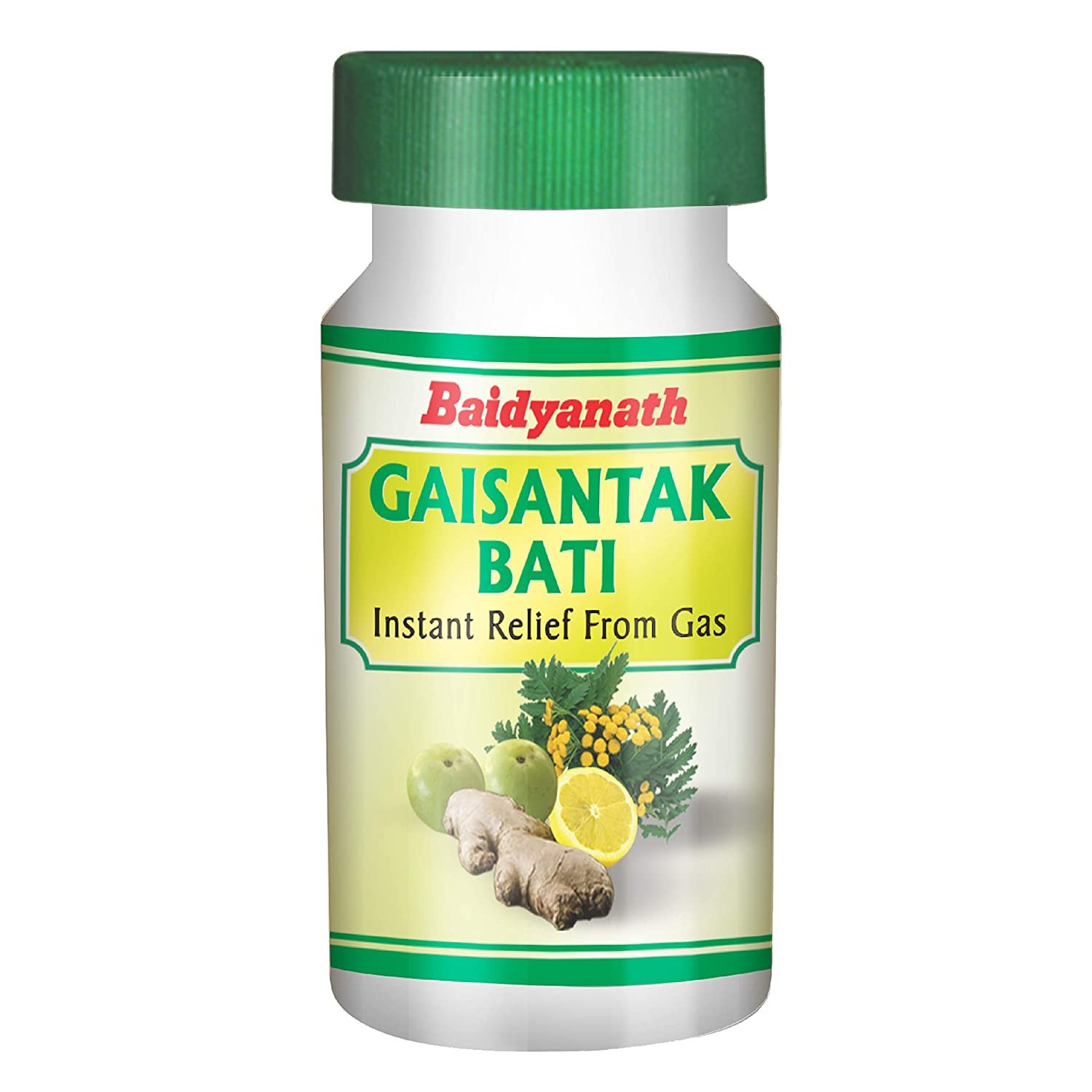 2 X Baidyanath Gaisantak Bati - Instant Relief from Gas and Indigestion - 100 TB