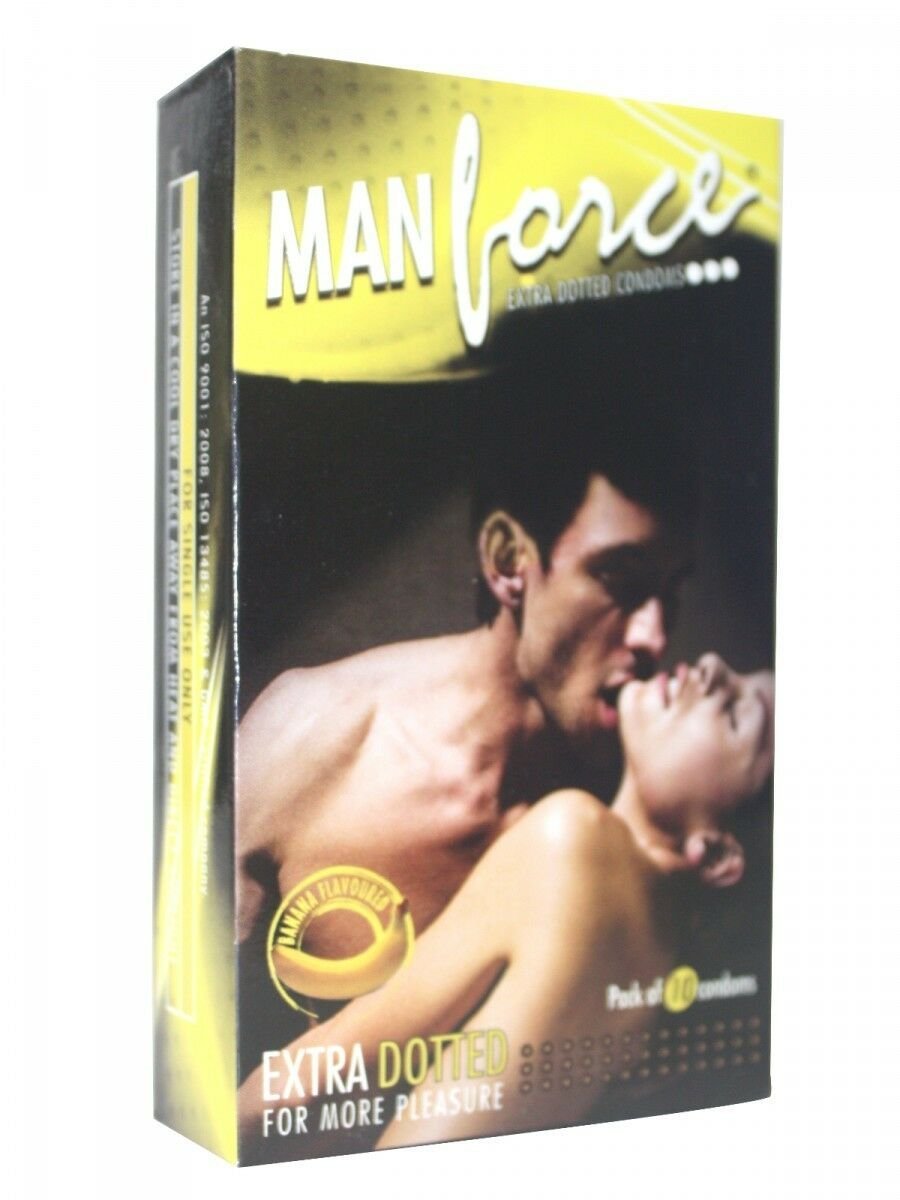 2X Manforce Banana Flavoured Extra Dotted Condoms 10 pcs pack