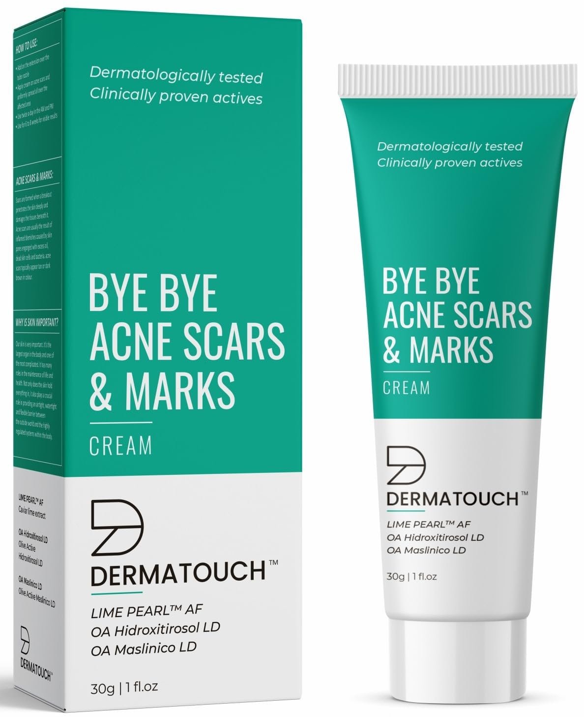 DERMATOUCH Bye Bye Acne Scars & Marks Cream For All Skin Types - 30G