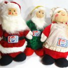 Vintage Pepsi Animal Fair Stuffed Figures SANTA & MS CLAUS + ELF Christmas Plush