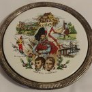 Vtg Scotland Ceramic Tile Silver Plate Robert Burns Edinburgh Castle H&R Johnson