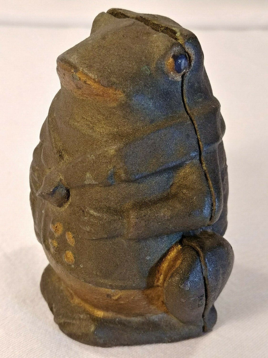 Cast Iron PROFESSOR PUG FROG Still Penny Bank Antique 1905-1912 AC Williams NICE