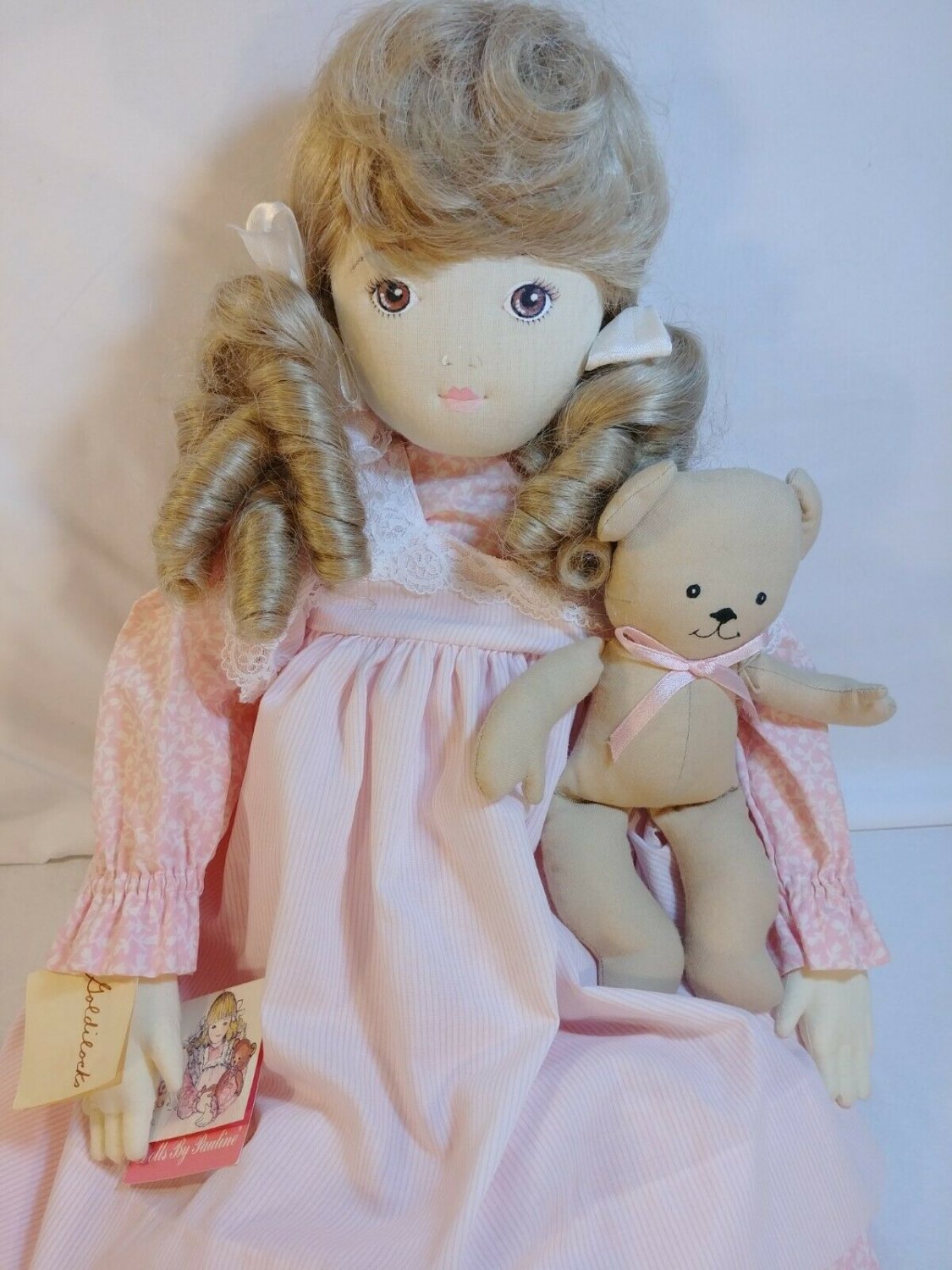 1985 GOLDILOCKS DOLL by Pauline 24" Tall w/ Teddy Bear Vintage Bjonness