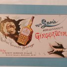 Von Laer's Ginger Wine 14x11 Wall Hanging Metal SIGN Advertising Druggist Monkey