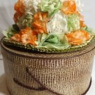 Jami Ladies Flower Hat w/ Animal Print Hat Box Church Sunday Best Vintage Size 6