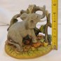 Wild Elephant Ceramic Figurine Gray Painted Figure with Tree Branch Display NICE