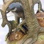 Wild Elephant Ceramic Figurine Gray Painted Figure with Tree Branch Display NICE