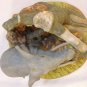 Wild Elephant Ceramic Figurine Gray Painted Figure with Tree Branch Display NICE