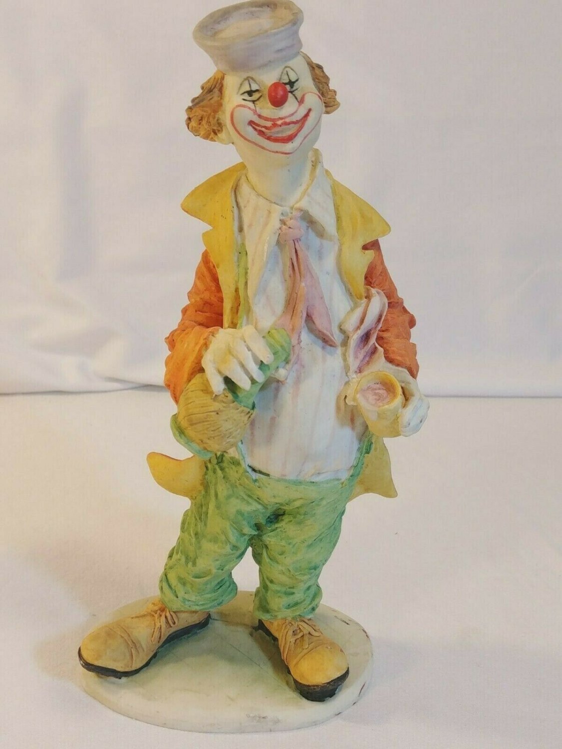 Drunk Clown Figurine Drinking Glass & Wine Bottle Price Products Ceramic Figure