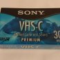 1 Sony VHS-C Premium Blank Camcorder Video Cassette Tape 30 Min TC-30VHGL SEALED