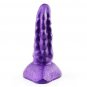 Curved Silicone Big Anal Plug Jagged Purple Butt Plug with Suction Cup Vagina Stimulator