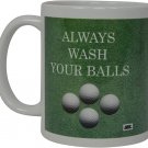 Best Funny Golf Coffee Mug Always Wash Your Balls Novelty Cup Joke Great Gag Gift Idea For Office Wo