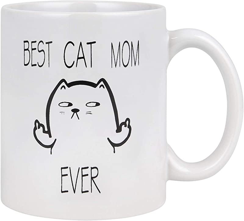 Cat Mom Ever Funny Coffee Mug, Cat Coffee Cup 11Oz for Women, Mom, Cat, Lovers, Mother's Day