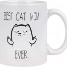 Cat Mom Ever Funny Coffee Mug, Cat Coffee Cup 11Oz for Women, Mom, Cat, Lovers, Mother's Day