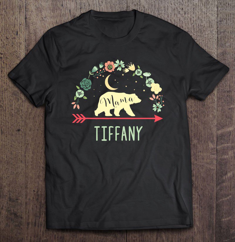 Tadostore Tiffany Name Gift Floral Personalized Mama Bear Tee Shirt