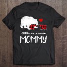 Tadostore Red Plaid Mommy Bear Two Cubs Matching Buffalo Pajama Xmas Tee Shirt