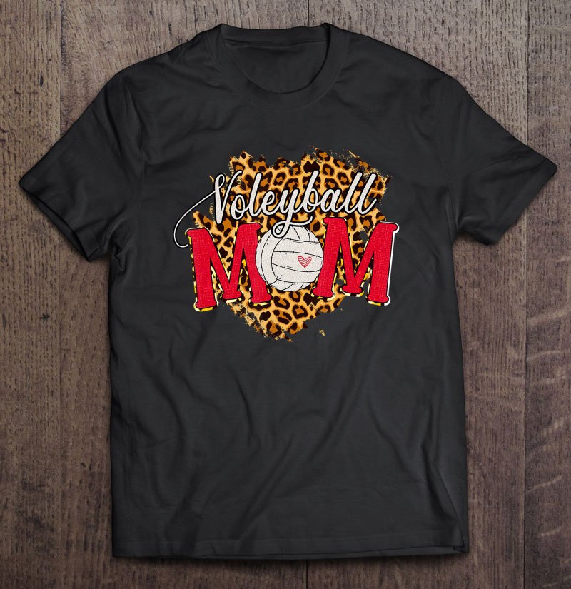 Tadostore Volleyball Mom Leopard Lover Mother Mummy Supporter Tee Shirt