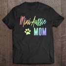 Tadostore Mini Aussie Mom - Rainbow Paw Print Australian Shepherd Dog Tee Shirt