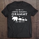 Tadostore Triple Blessed Grammy Bear Shirt For Grandma Three Grandkids Tee Shirt