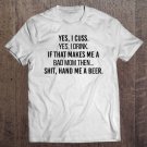 Tadostore Womens I Cuss I Drink If That Makes Me A Bad Mom Hand Me A Beer Raglan Baseball Tee Tee Sh