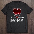 Tadostore Womens Red Plaid Mama Pomeranian Dog Mom Buffalo Tee Shirt