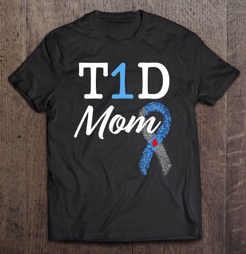 Tadostore T1d Mom Sweater Type 1 Diabetes Womens Ribbon Tee Shirt
