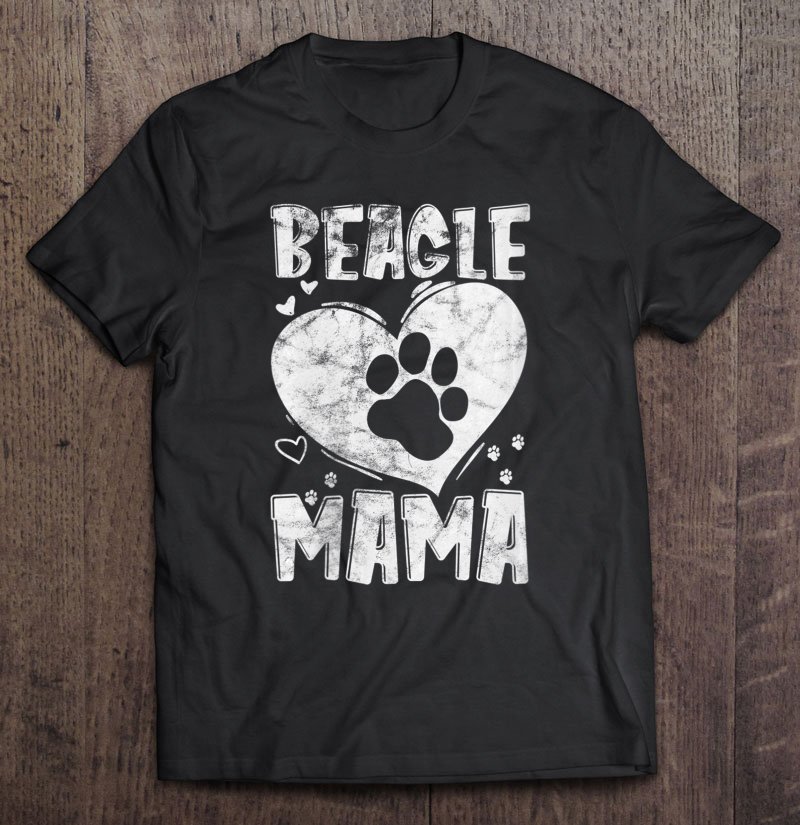 Tadostore Womens Beagle Mom Mama Beagle Lover Gifts V-Neck Tee Shirt