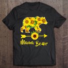 Tadostore Womens Mama Bear Sunflower Gift Funny Mothers Day Mom And Aunt Gift V-Neck Tee Shirt