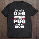 Tadostore Pug Mom With Red Hearts And Paw Print Tee Shirt