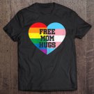Tadostore Womens Free Mom Hugs Shirt Gay Pride Gift Transgender Rainbow Flag Tee Shirt