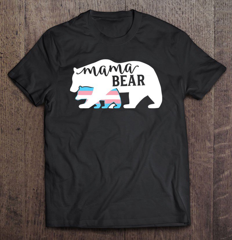 Tadostore Trans Transgender Mama Bear Lgbt Pride Flag Support Tee Shirt