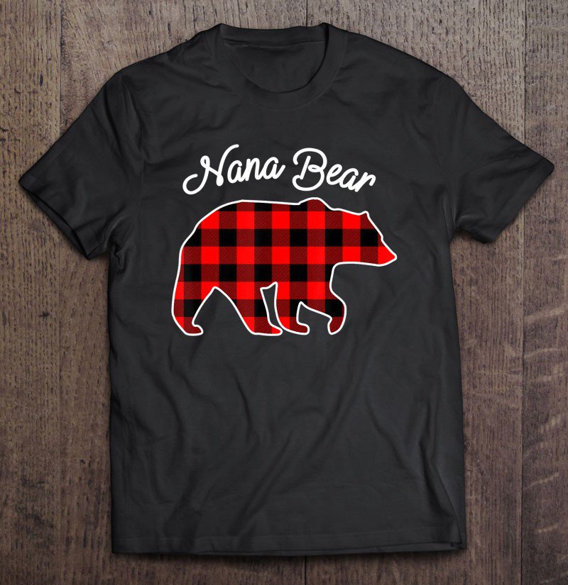 Tadostore Nana Bear Red Plaid Matching Family Christmas Tee Shirt