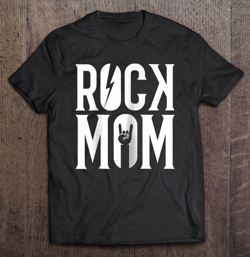 Tadostore Womens Rock Mom Cute Cool Heavy Metal Hands Music Tee Shirt