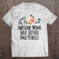 Tadostore Awesome Moms Have Tattoos And Pitbulls Funny Flowers Gift Tee Shirt