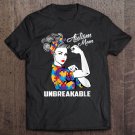 Tadostore Womens Autism Mom Unbreakable - Autism Awareness Gift V-Neck Tee Shirt