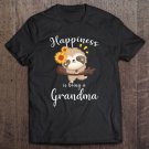 Tadostore Happiness Is Being A Grandma Cute Sloth Flower Tee Shirt