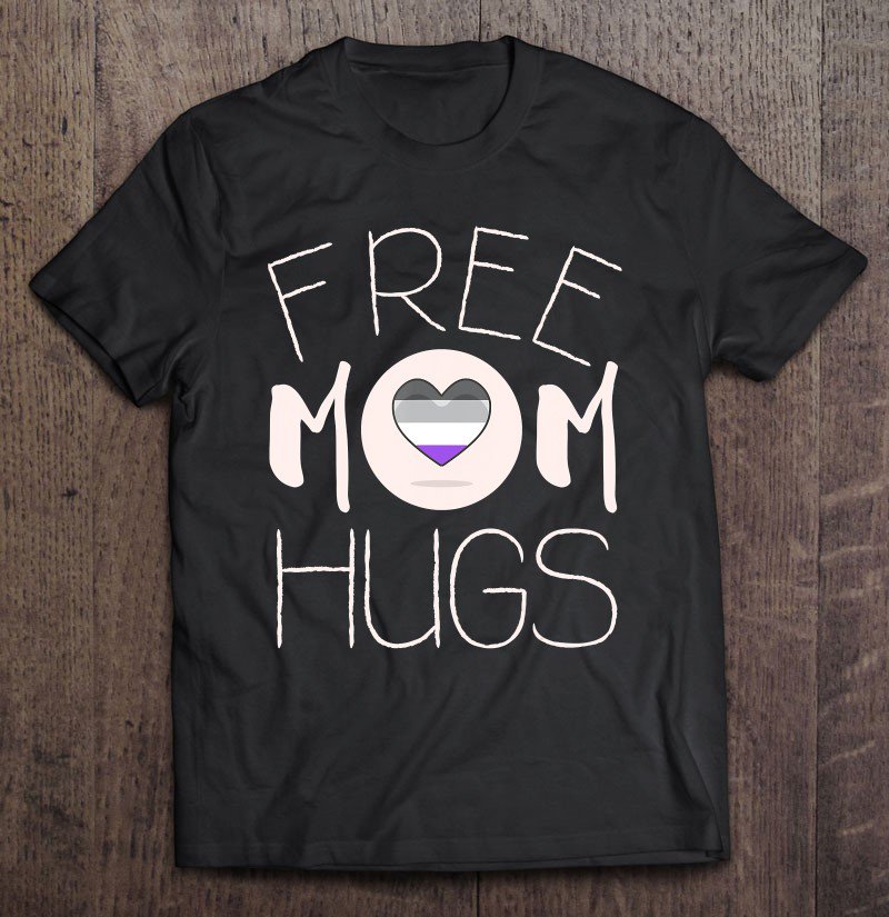 Tadostore Free Mom Hugs Asexual Ace Pride Rainbow Heart Mama Love Tee Shirt