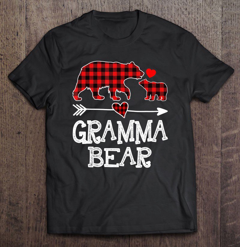 Tadostore Gramma Bear Christmas Pajama Red Plaid Buffalo Family Gift Tee Shirt