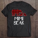 Tadostore Red Plaid Mimi Bear Two Cubs Matching Buffalo Pajama Xmas Tee Shirt